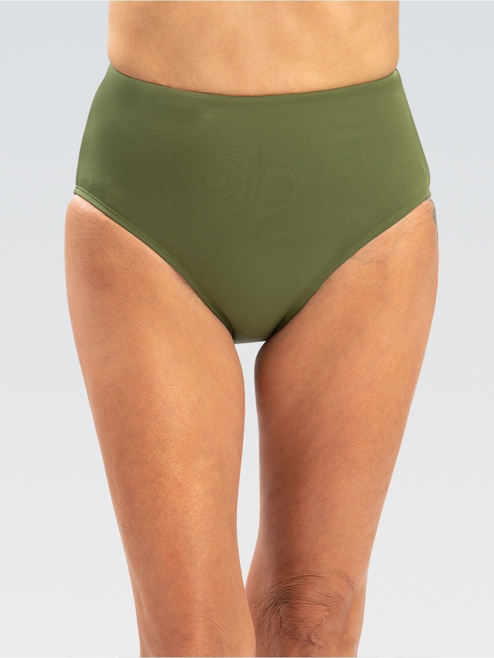 Dolfin Women’s Aquashape Olive Solid High-Waisted Contemporary Brief Swim Bottom